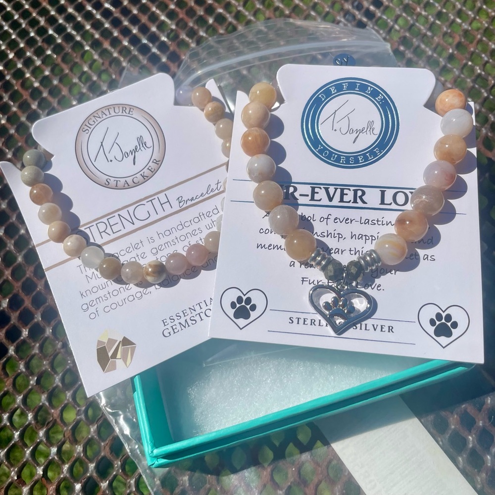 T Jazelle Fur-Ever Love set of two stretch bracelets